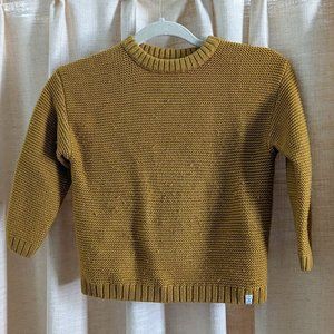Zara kids chunky crewneck sweater size 4-5T in mustard color